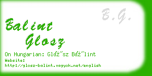 balint glosz business card